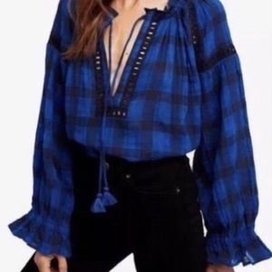 Free People Honey Grove Tie Front Top NWT